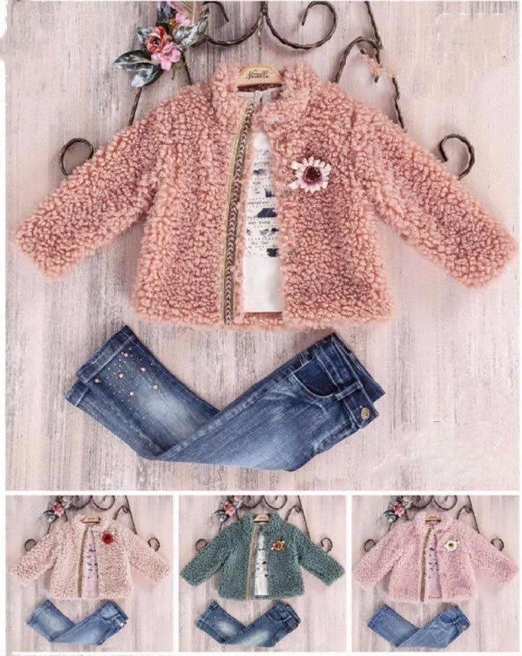 Jeans + Blouse + Jacket Set (3 Pieces)