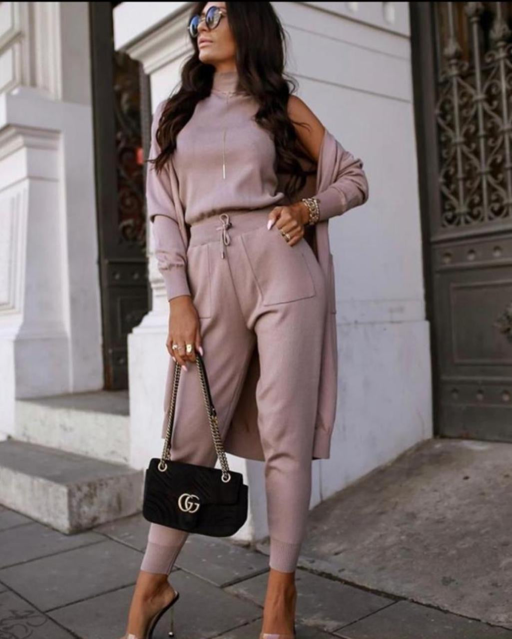 Pant, top & sweater set 3 pieces