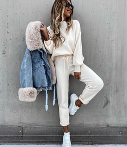 Jacket jeans with fur