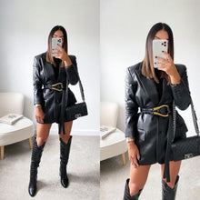 Load image into Gallery viewer, Leather dress with belt
